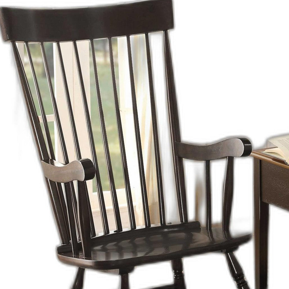 33" X 25" X 45" Black Wood Rocking Chair-2