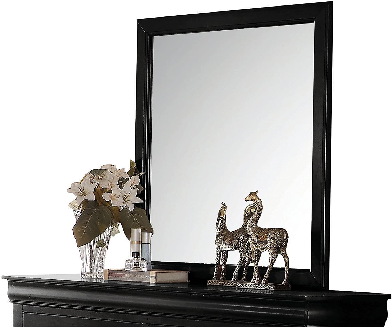 38" Dark Brown Framed Dresser Mirror-1