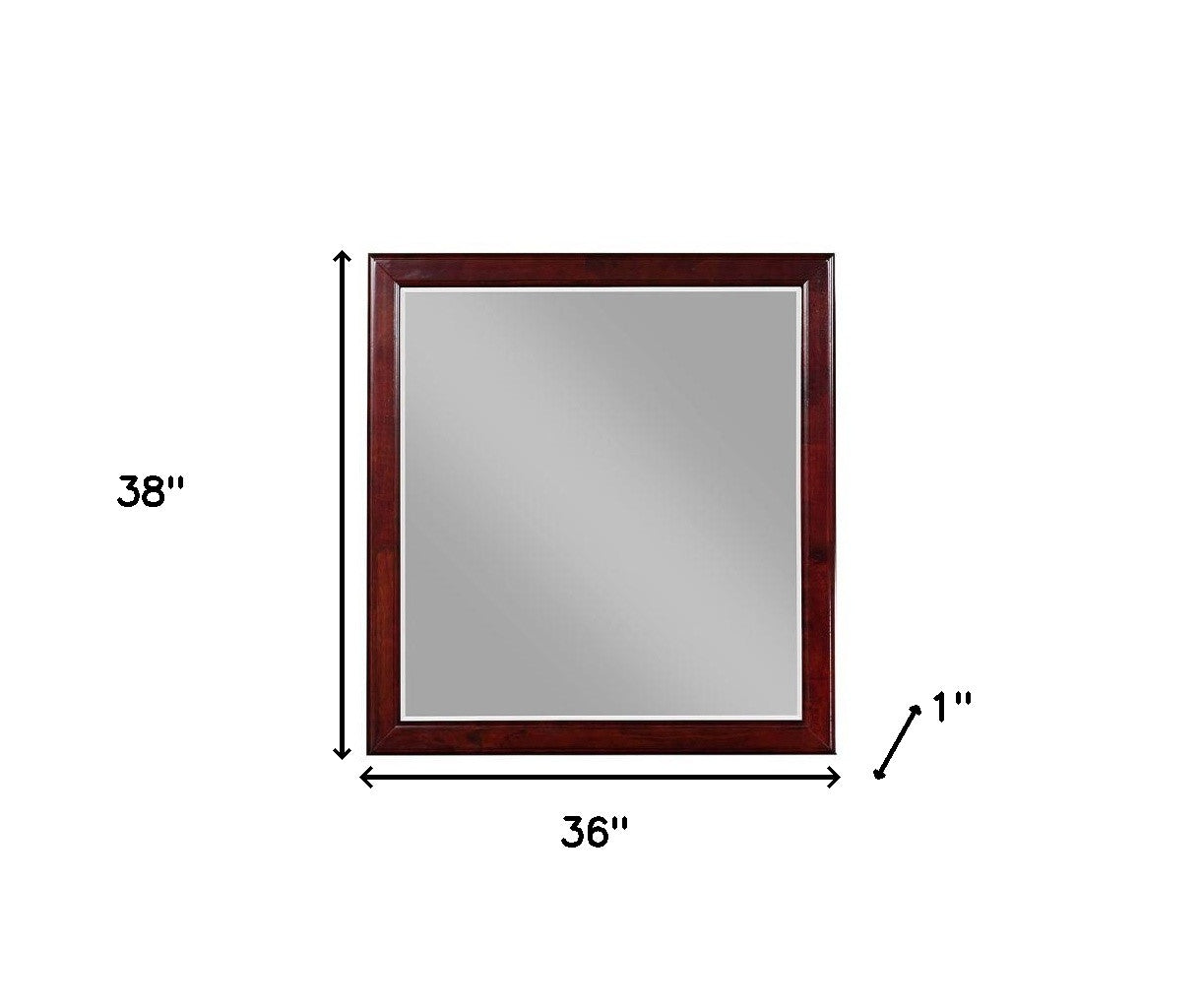 38" Dark Brown Framed Dresser Mirror-5