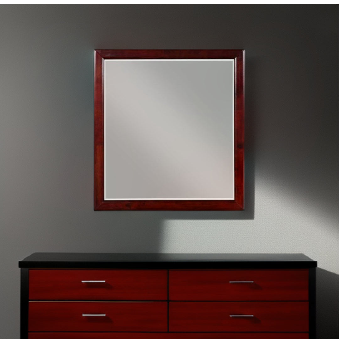 38" Dark Brown Framed Dresser Mirror-3