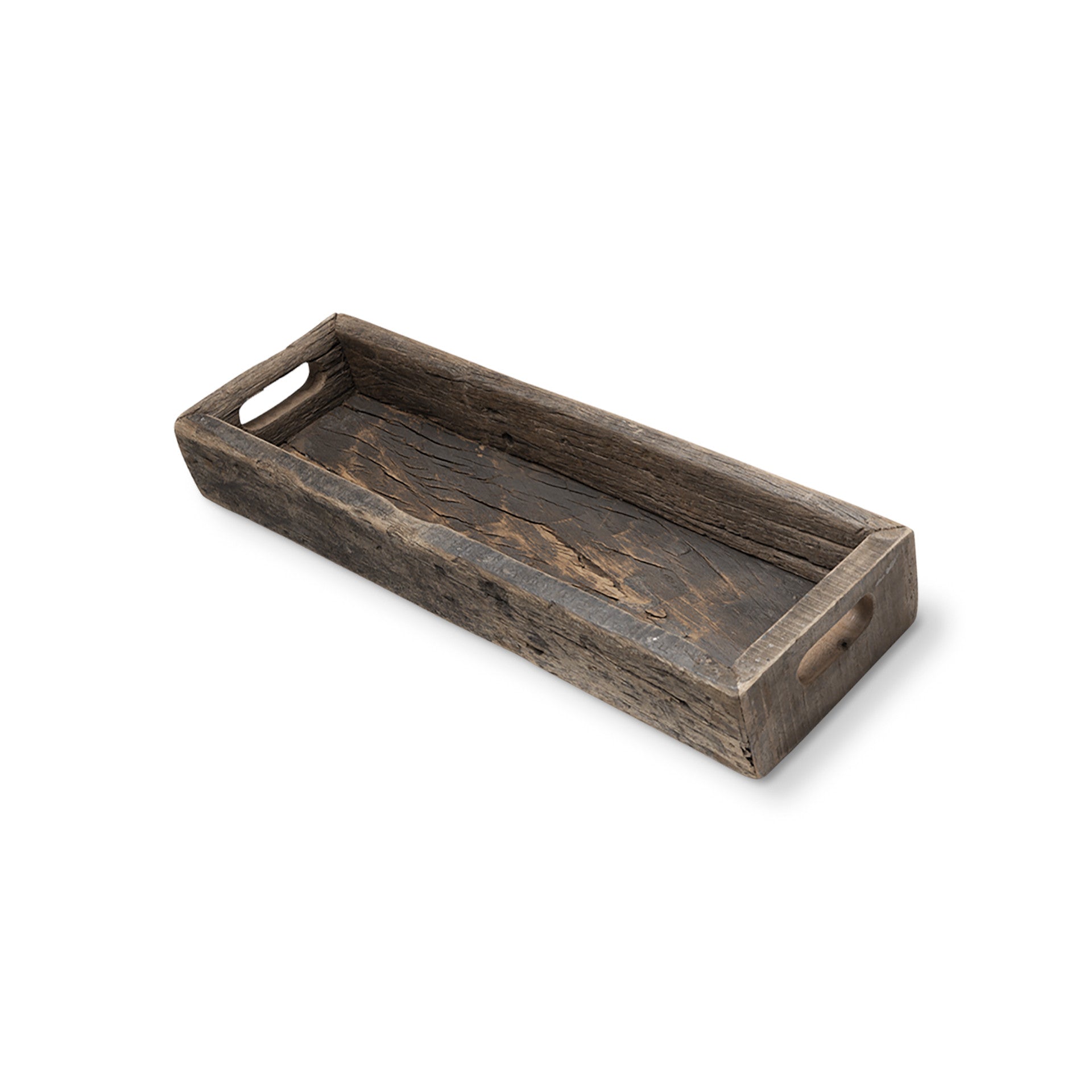 Small Natural Brown Reclaimed Wood With Grains And Knots Highlight Tray-0