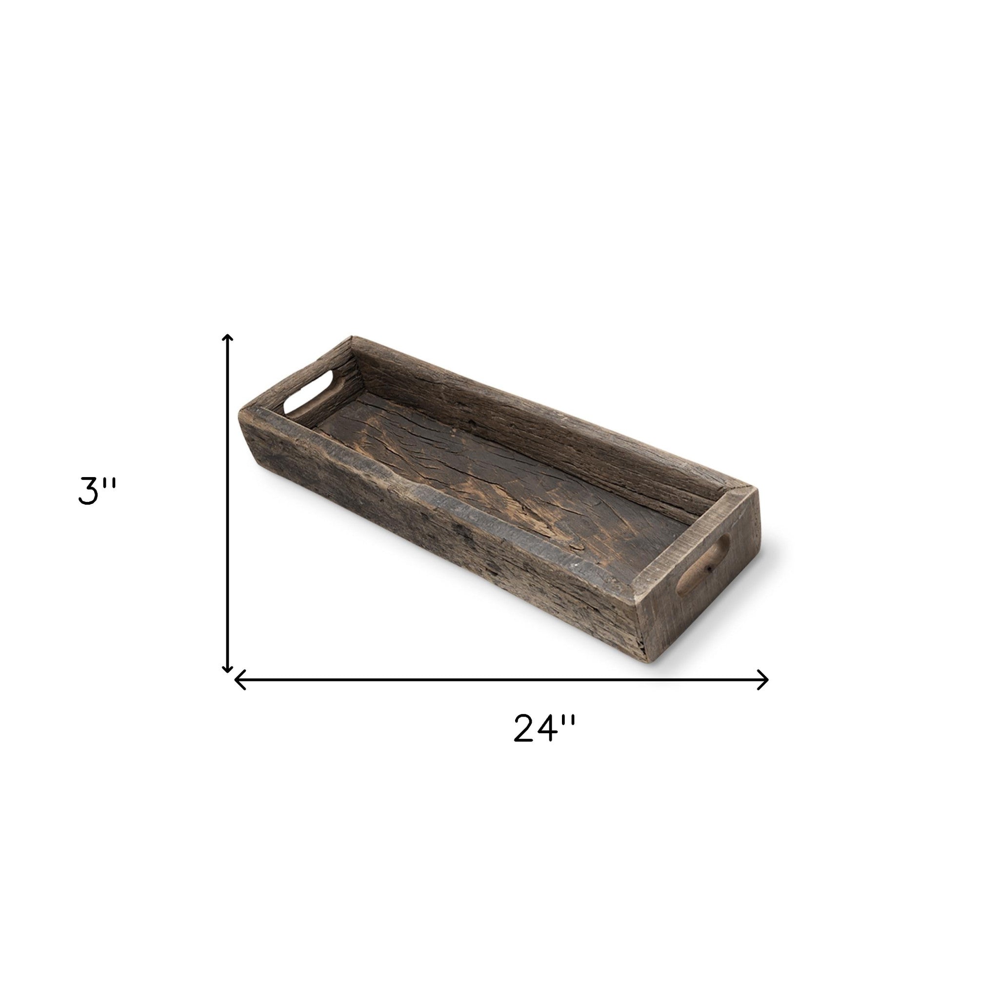 Small Natural Brown Reclaimed Wood With Grains And Knots Highlight Tray-3