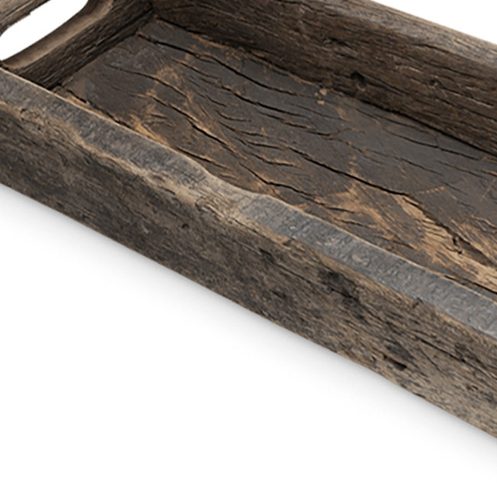 Small Natural Brown Reclaimed Wood With Grains And Knots Highlight Tray-1