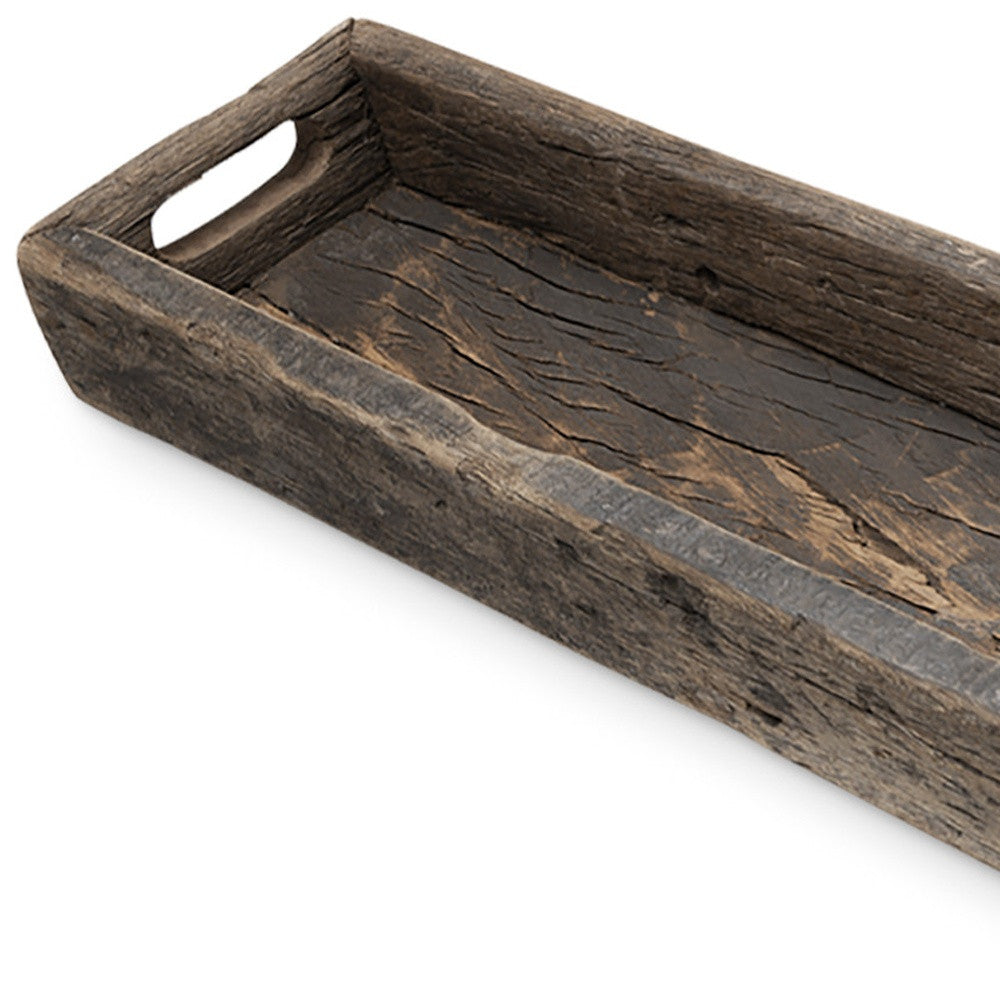 Small Natural Brown Reclaimed Wood With Grains And Knots Highlight Tray-2