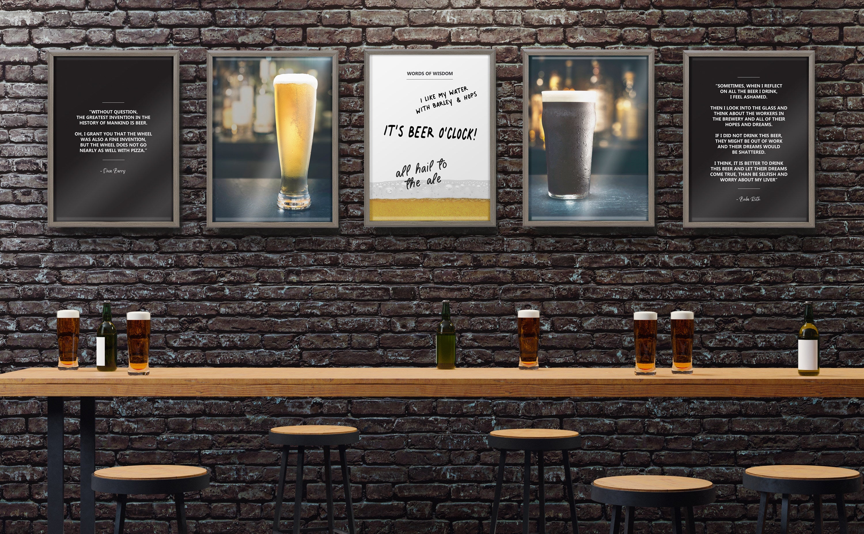 Blake Beer Words of Wisdom Dry Erase Framed Printed Glass by The Creative Bunch Studio