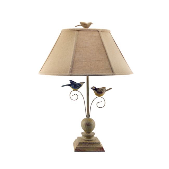 Cheerful Taupe Base Table Lamp With 3D Colorful Birds-0