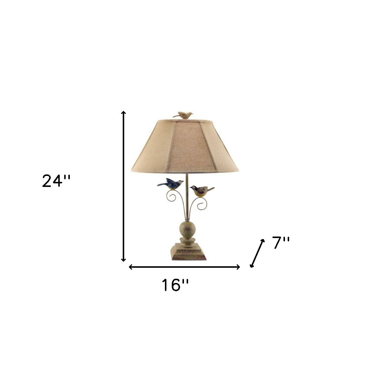 Cheerful Taupe Base Table Lamp With 3D Colorful Birds-4