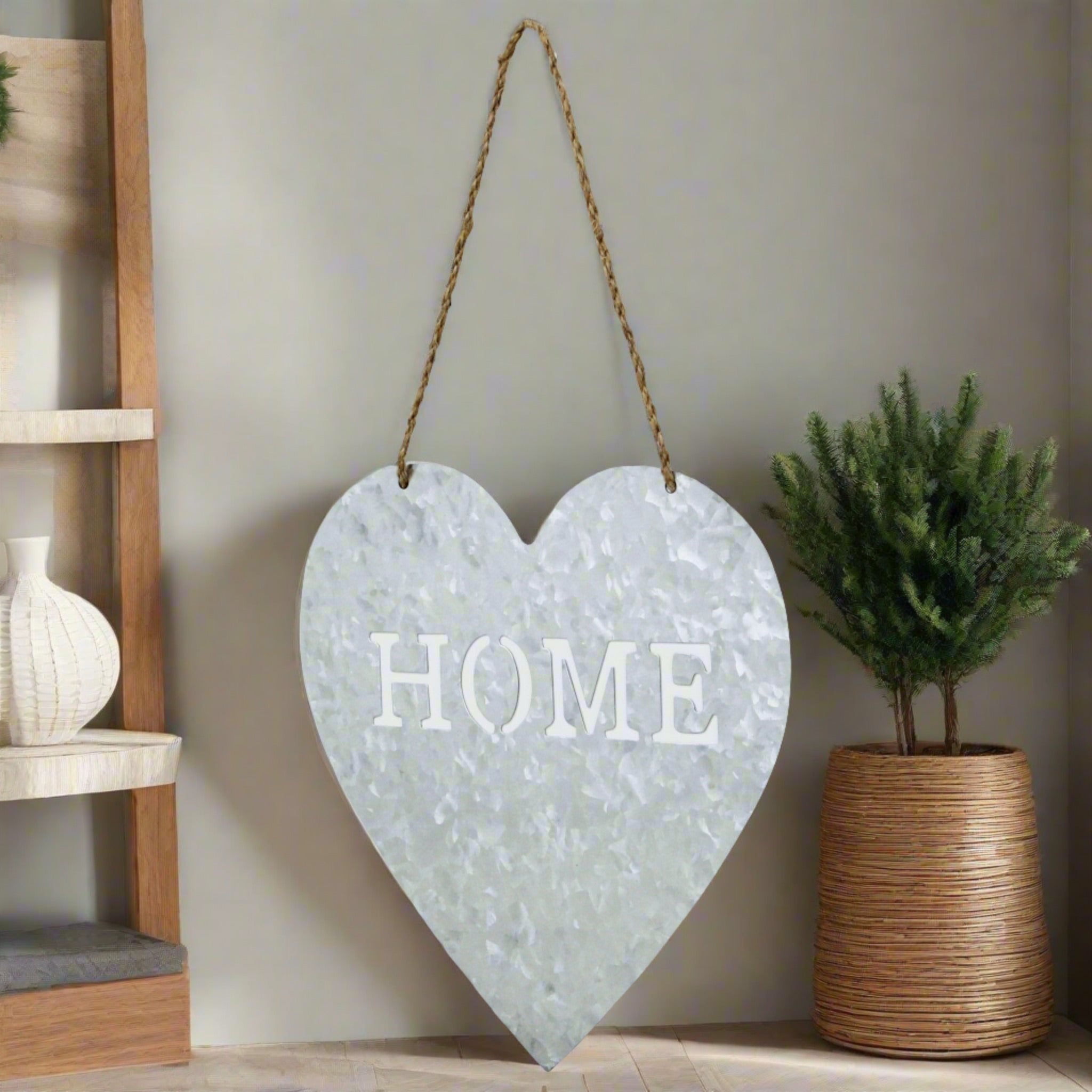 Home Gray Galvanized Cut Out Metal Wall Decor-0