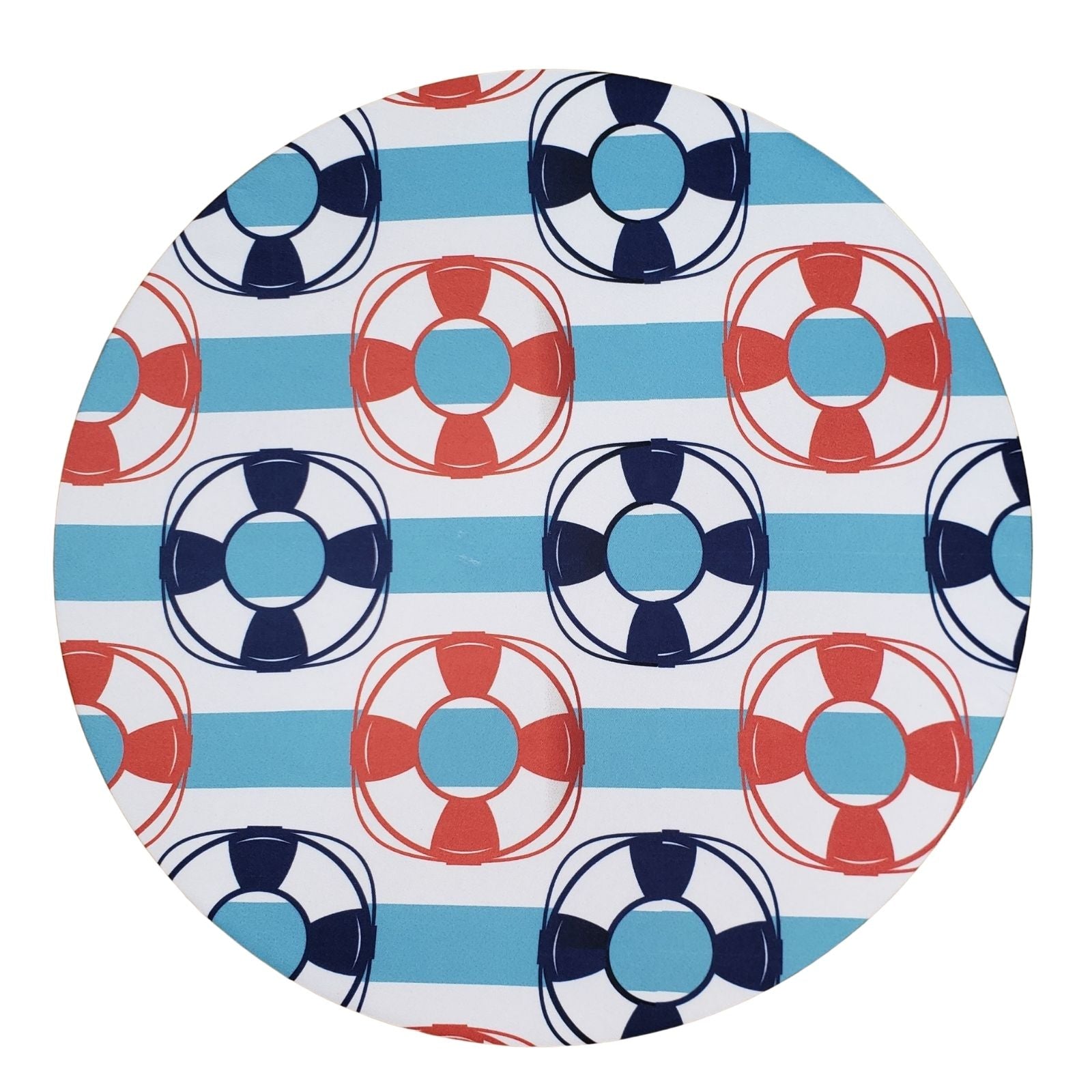 Set of 4 Round Placemats Covers Nautical Blue 14 Dia inch-0