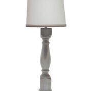 31" Washed Brown Standard Table Lamp With White Shade-0