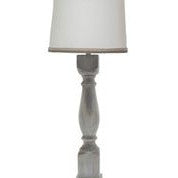 31" Washed Brown Standard Table Lamp With White Shade-1