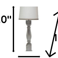 31" Washed Brown Standard Table Lamp With White Shade-7