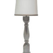 31" Washed Brown Standard Table Lamp With White Shade-4