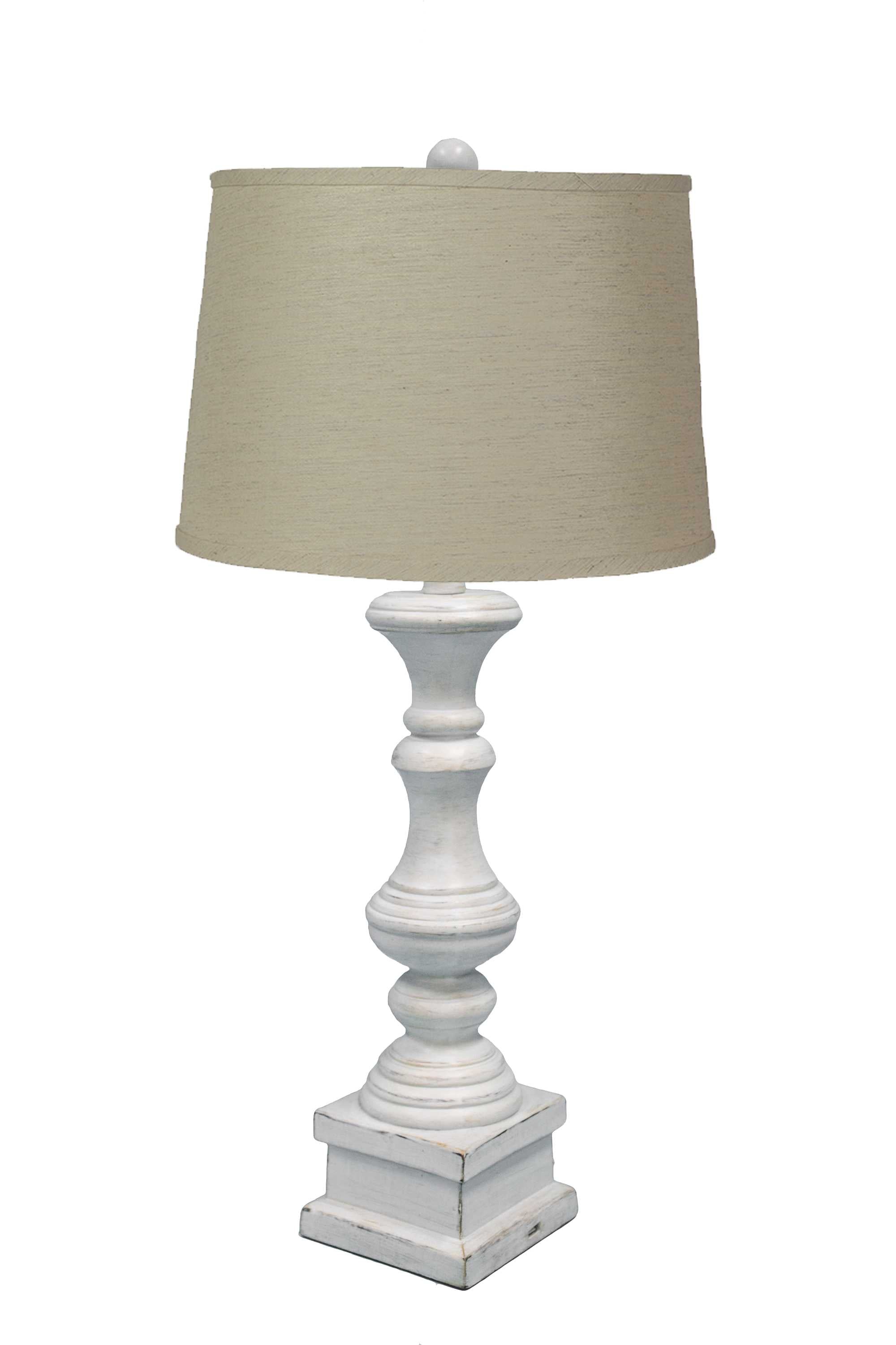 29" Antiqued White With Beige Shade-0