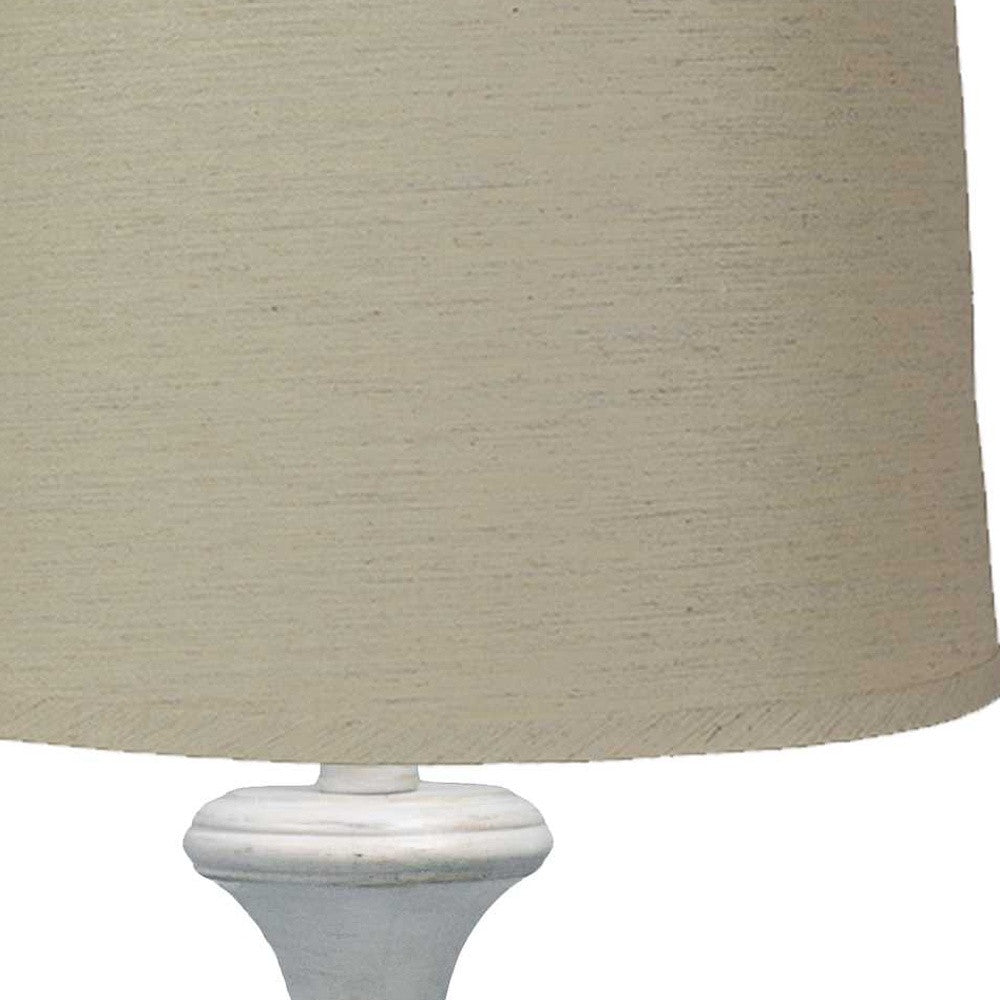 29" Antiqued White With Beige Shade-1