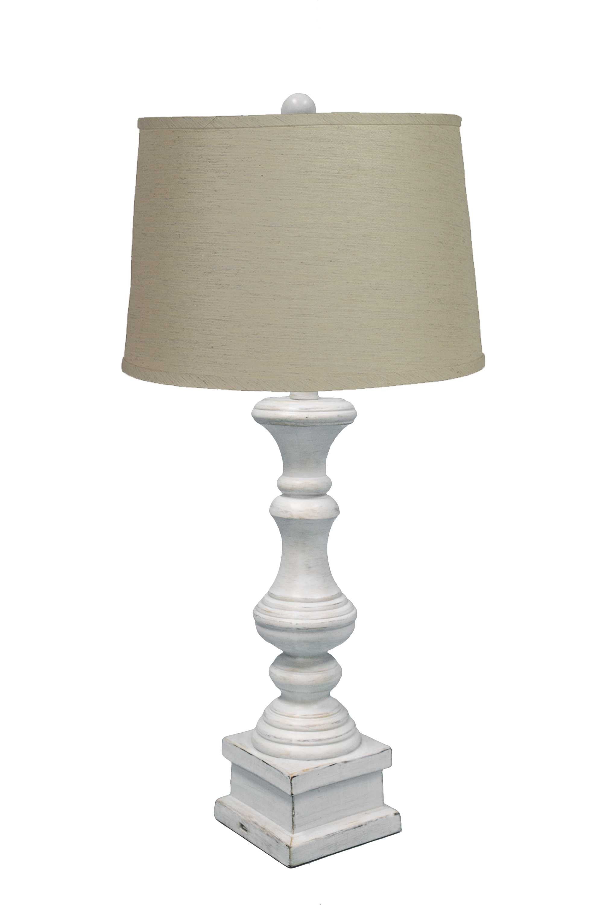 29" Antiqued White With Beige Shade-2