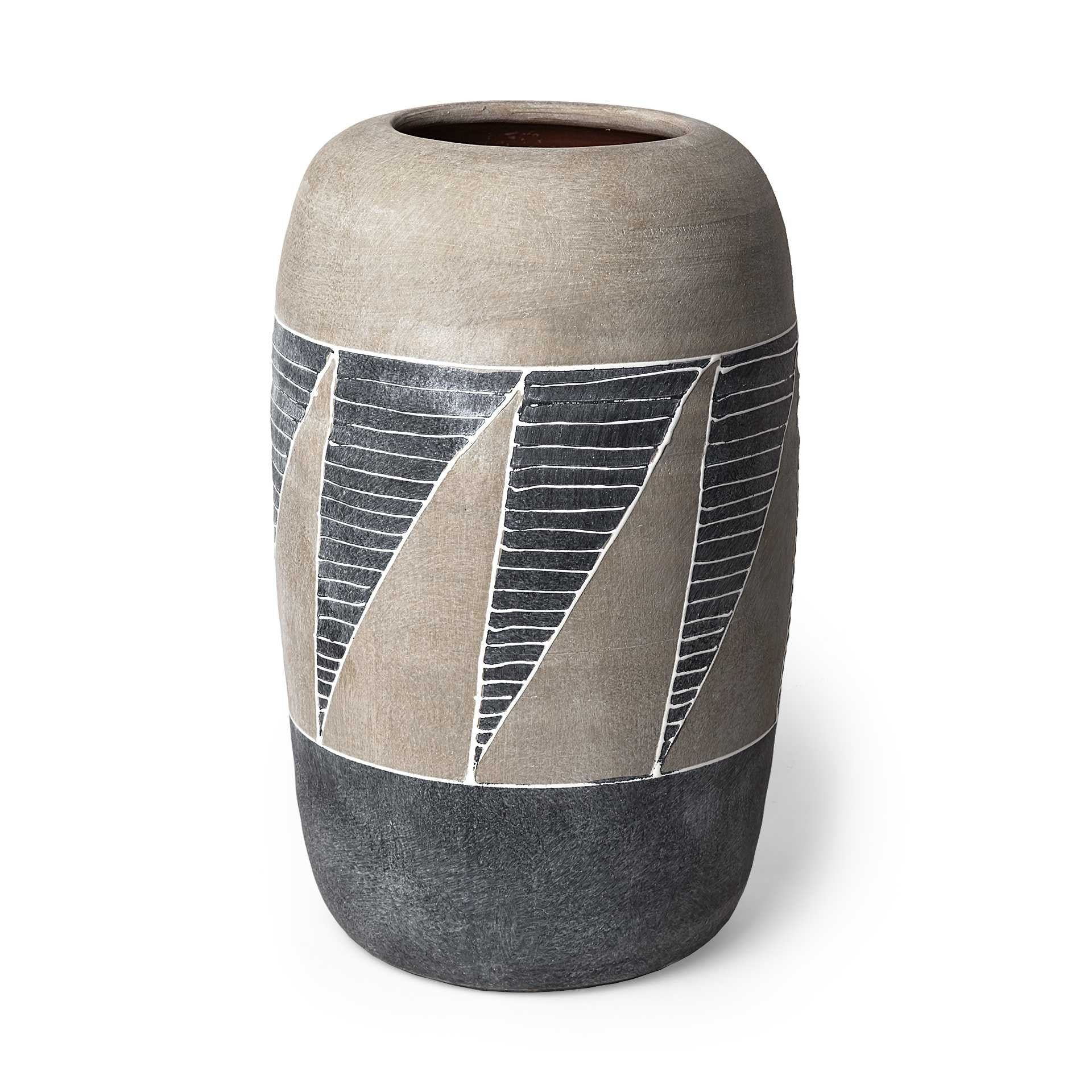 Grey And Brown Ceramic Vase-0