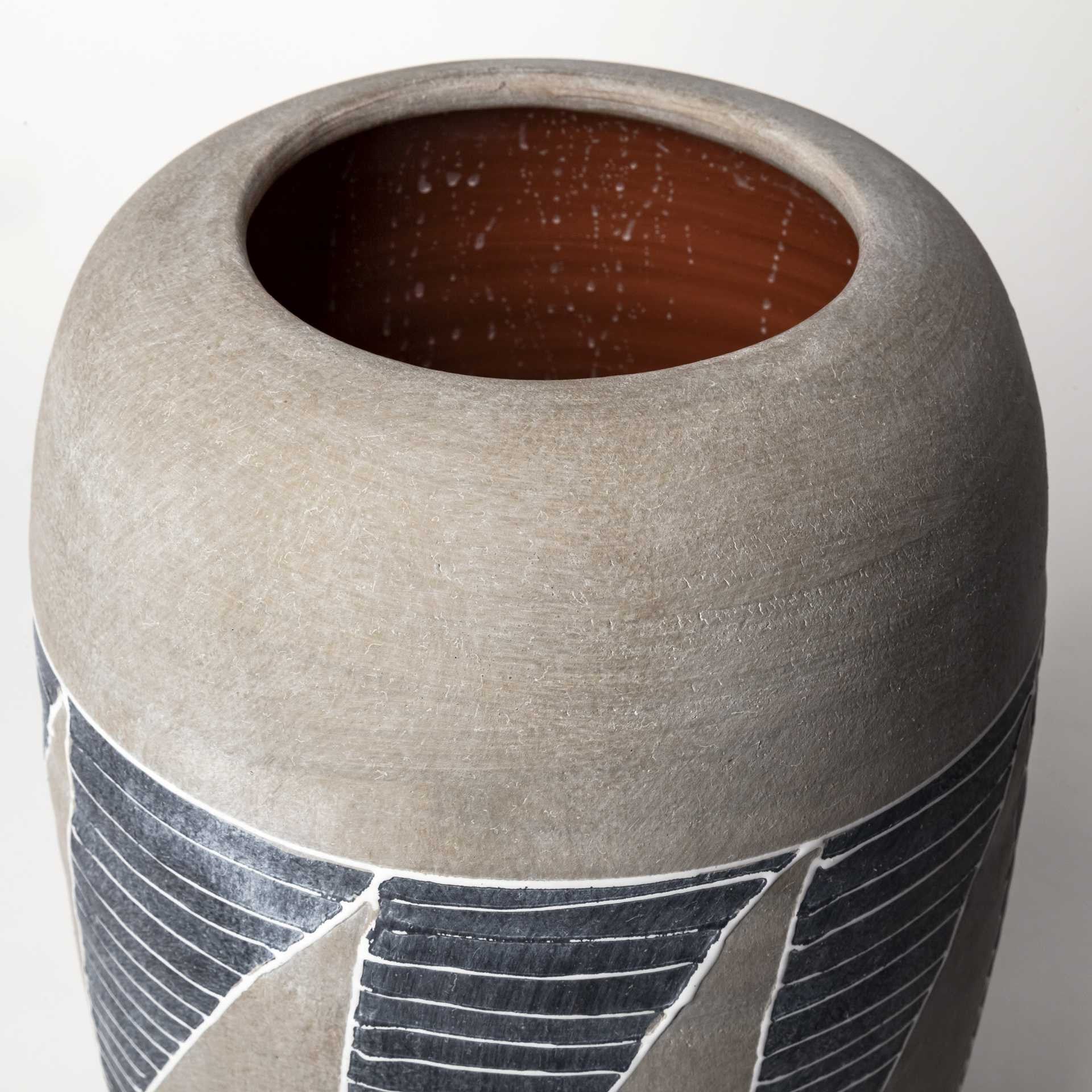 Grey And Brown Ceramic Vase-2