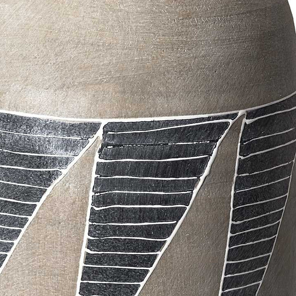 Grey And Brown Ceramic Vase-4