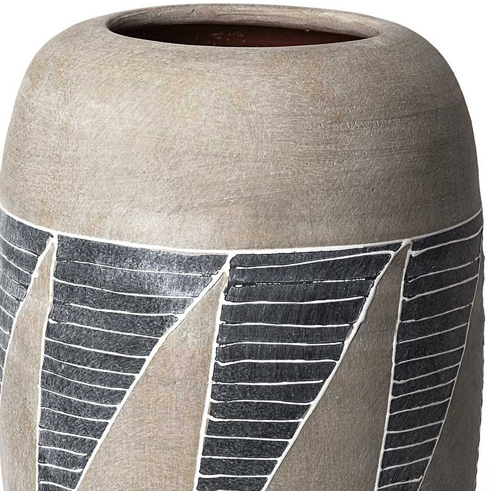 Grey And Brown Ceramic Vase-5