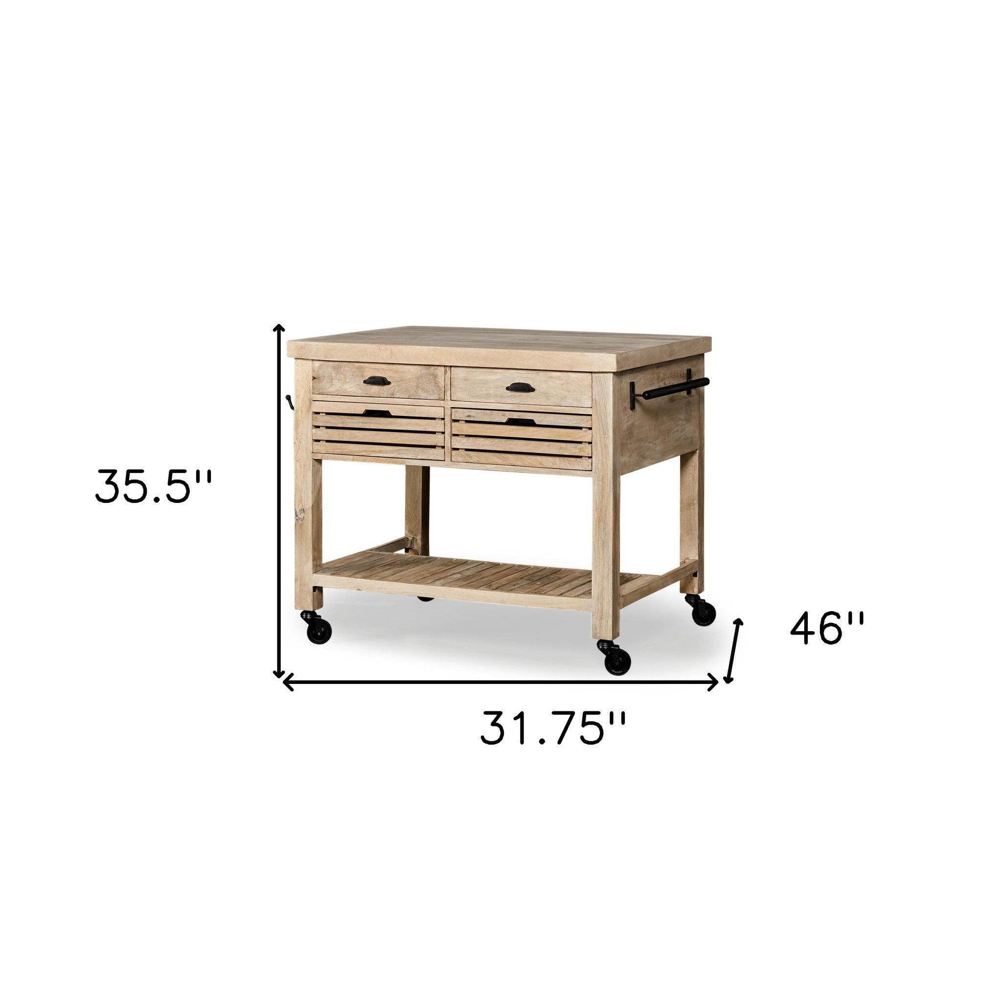 Modern Farmhouse Rolling Kitchen Island Or Bar Cart-7