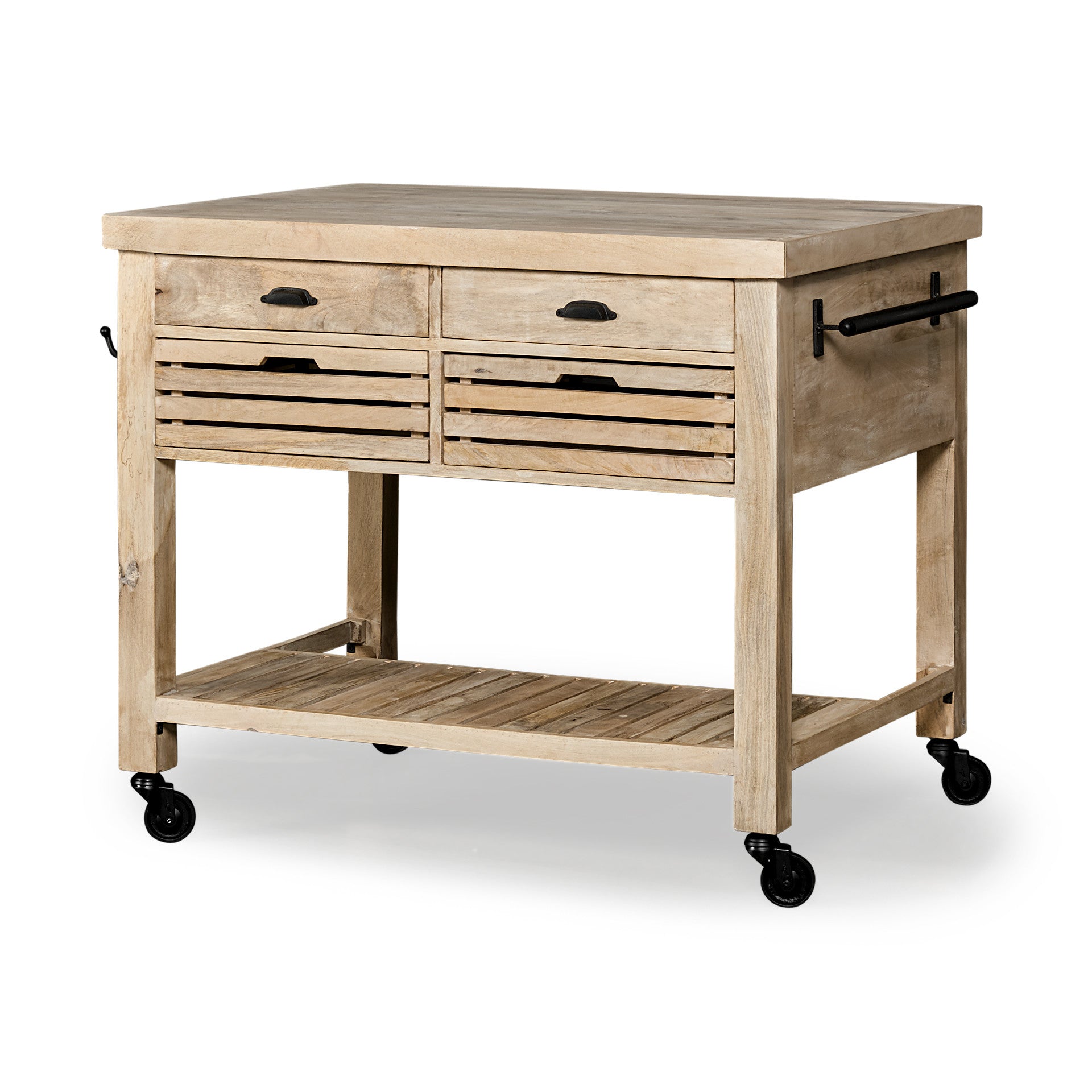 Modern Farmhouse Rolling Kitchen Island Or Bar Cart-0