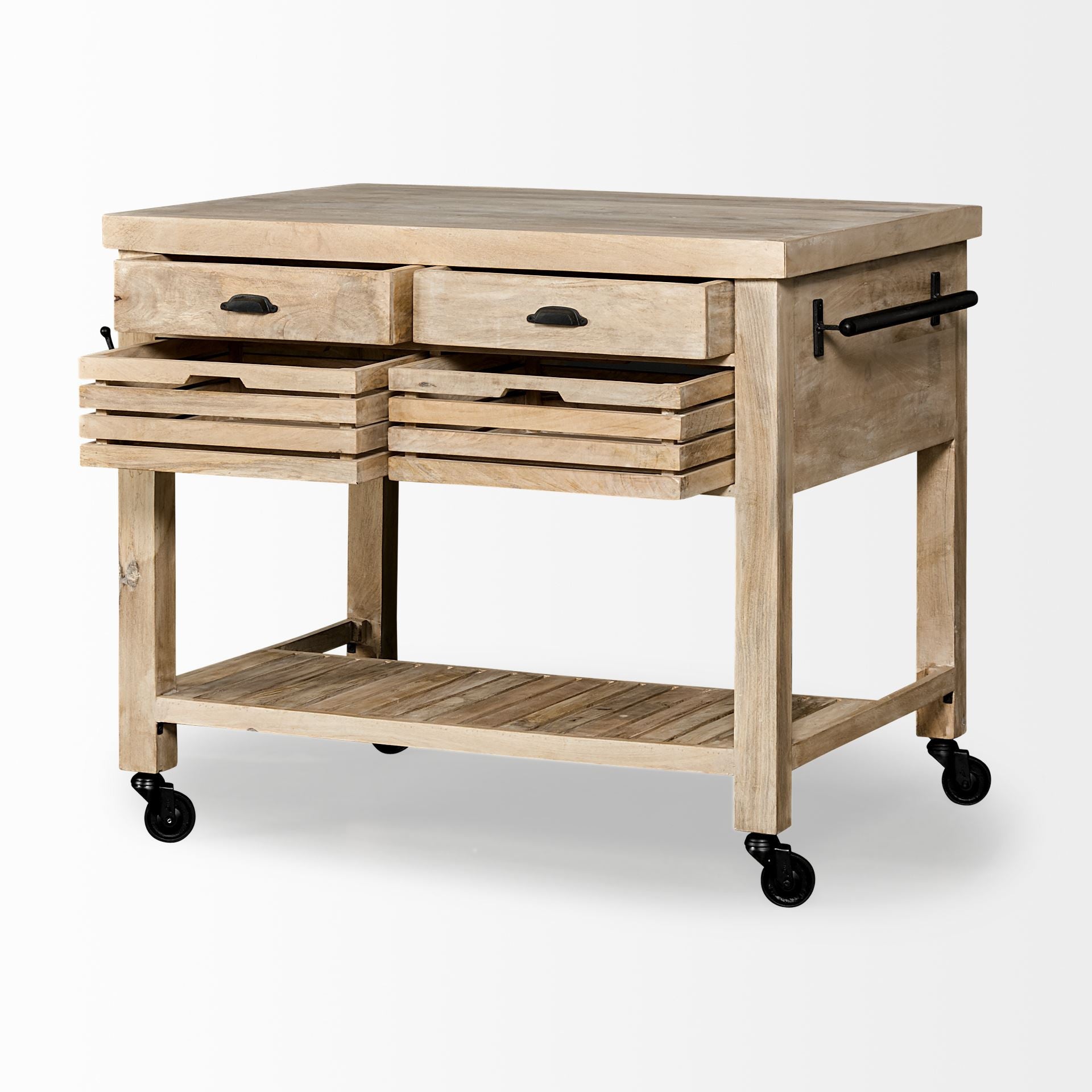 Modern Farmhouse Rolling Kitchen Island Or Bar Cart-1