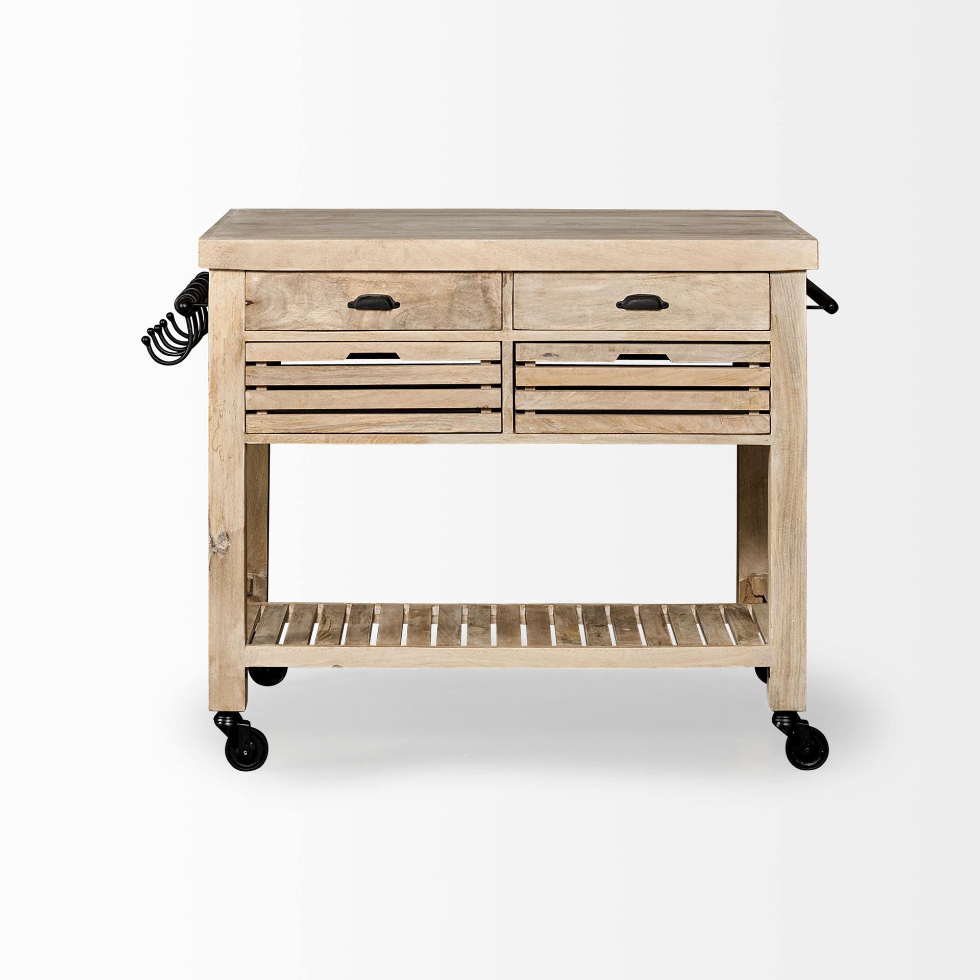 Modern Farmhouse Rolling Kitchen Island Or Bar Cart-2