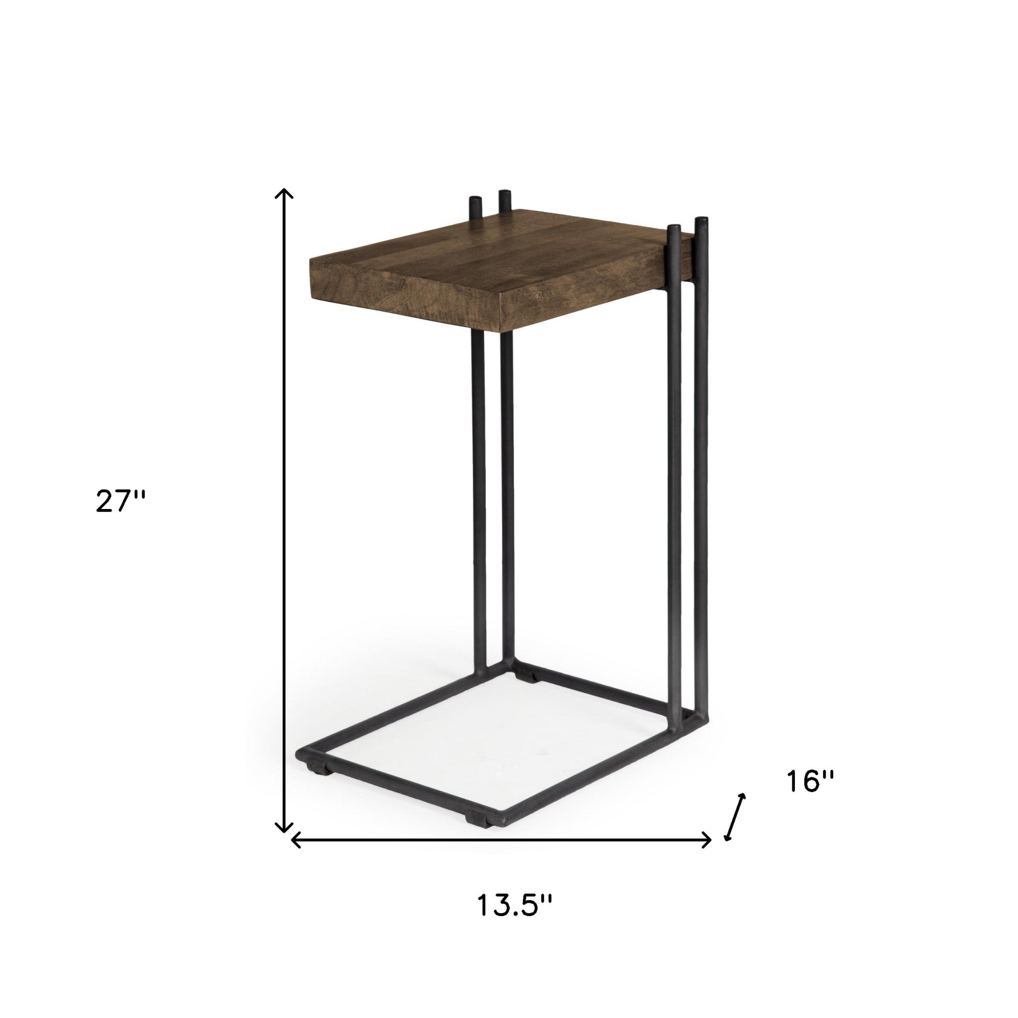 27" Brown Solid Wood Square End Table-8