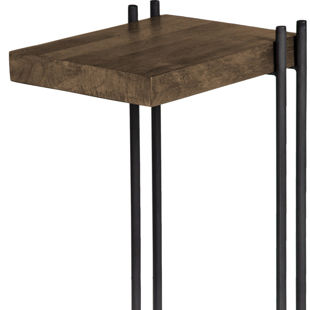 27" Brown Solid Wood Square End Table-6