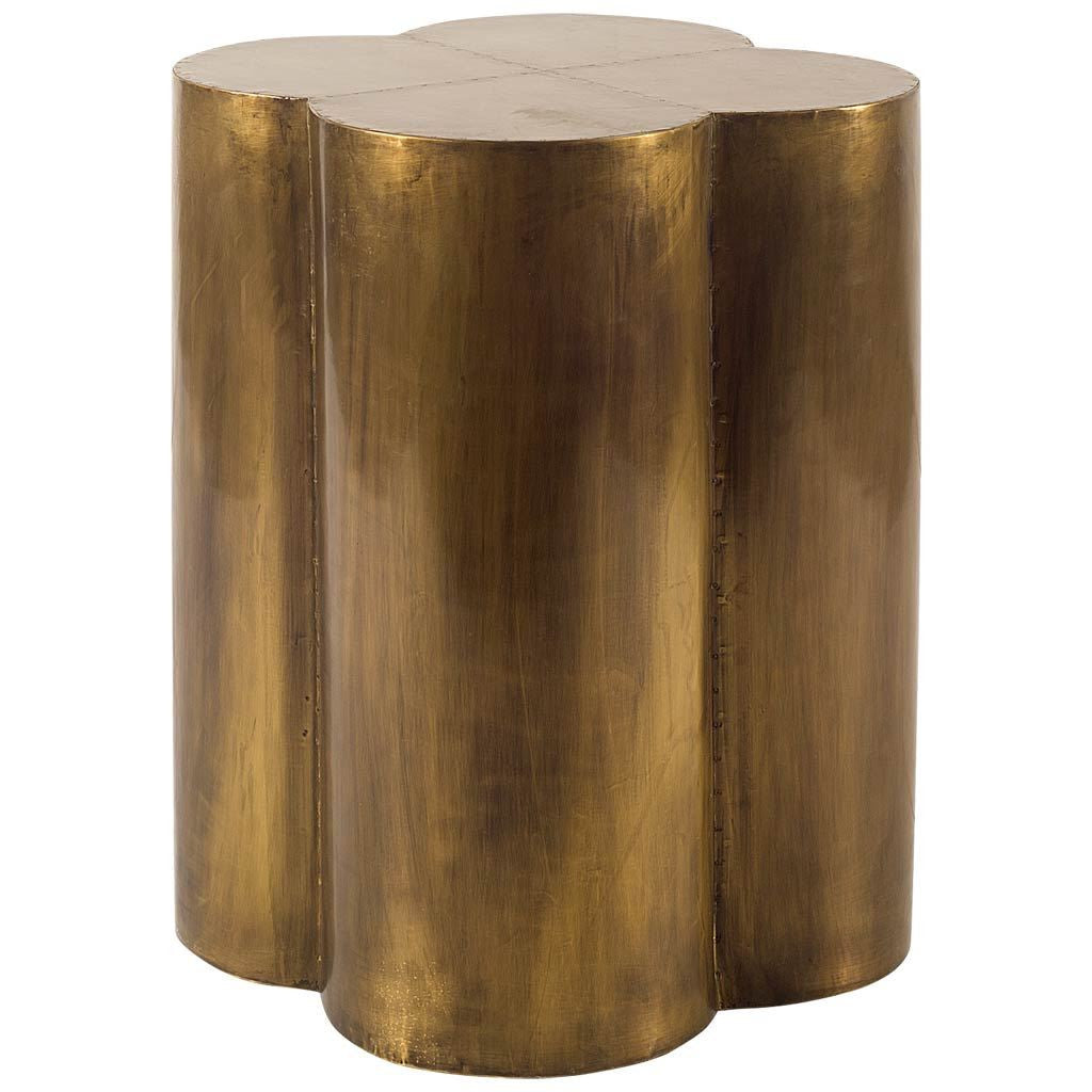 22" Brass And Antique Brass Brass End Table-0