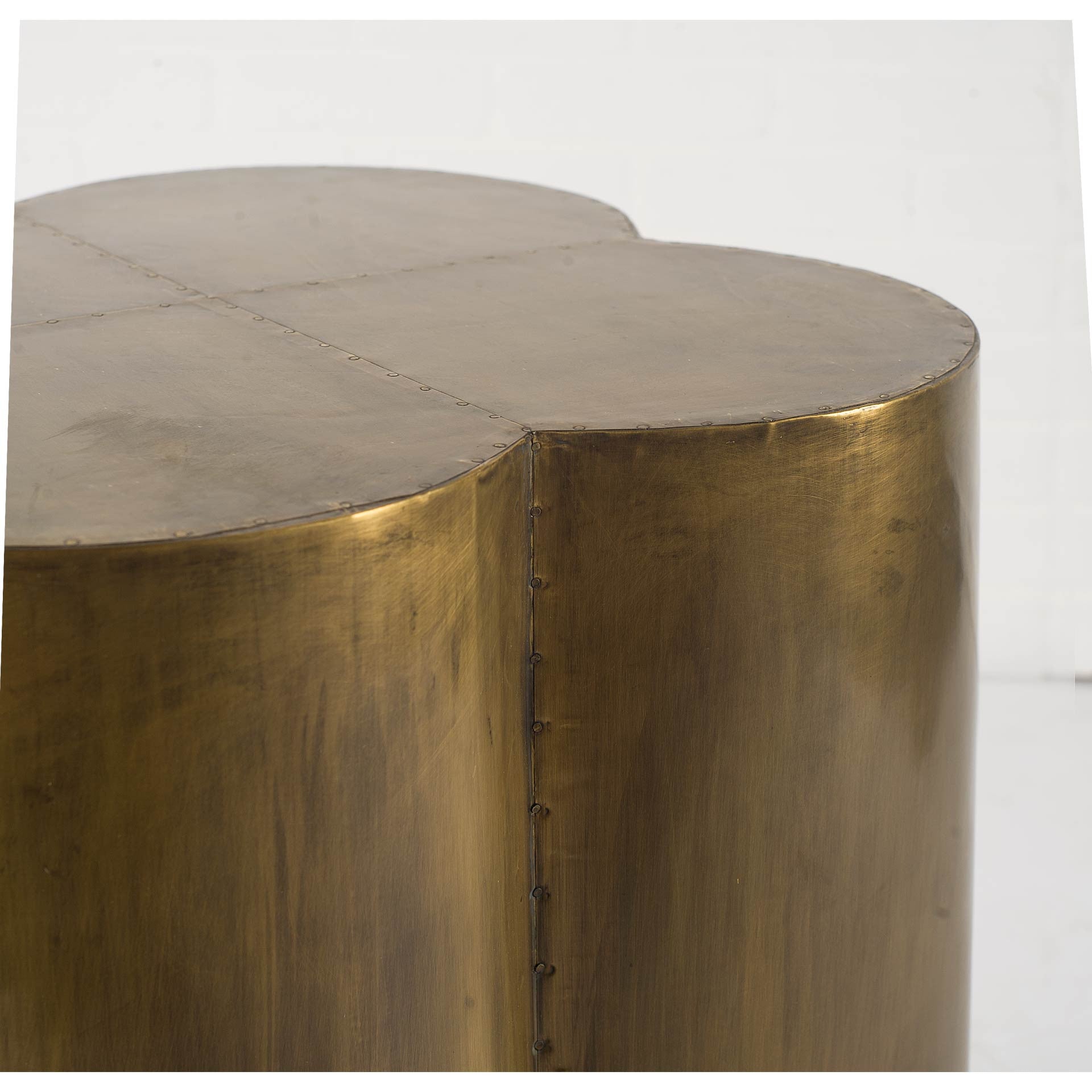 22" Brass And Antique Brass Brass End Table-4