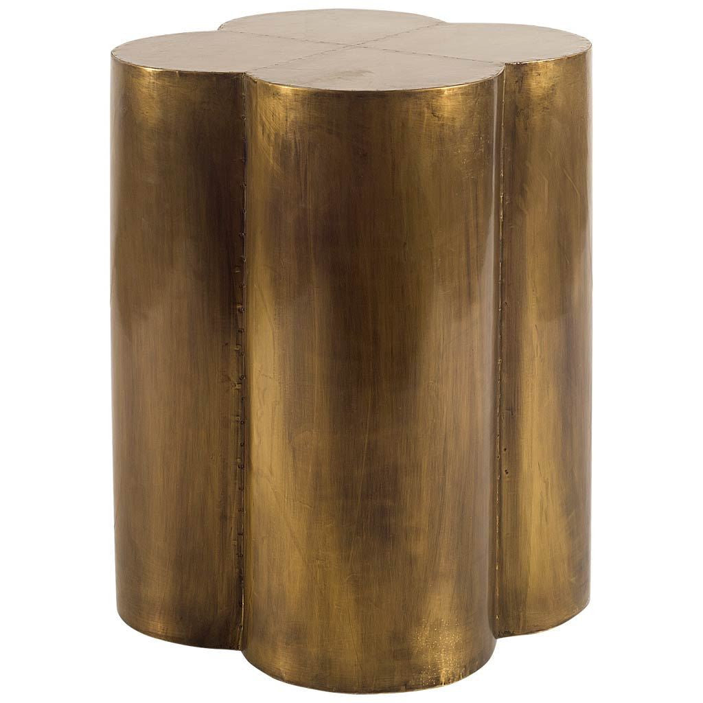 22" Brass And Antique Brass Brass End Table-2