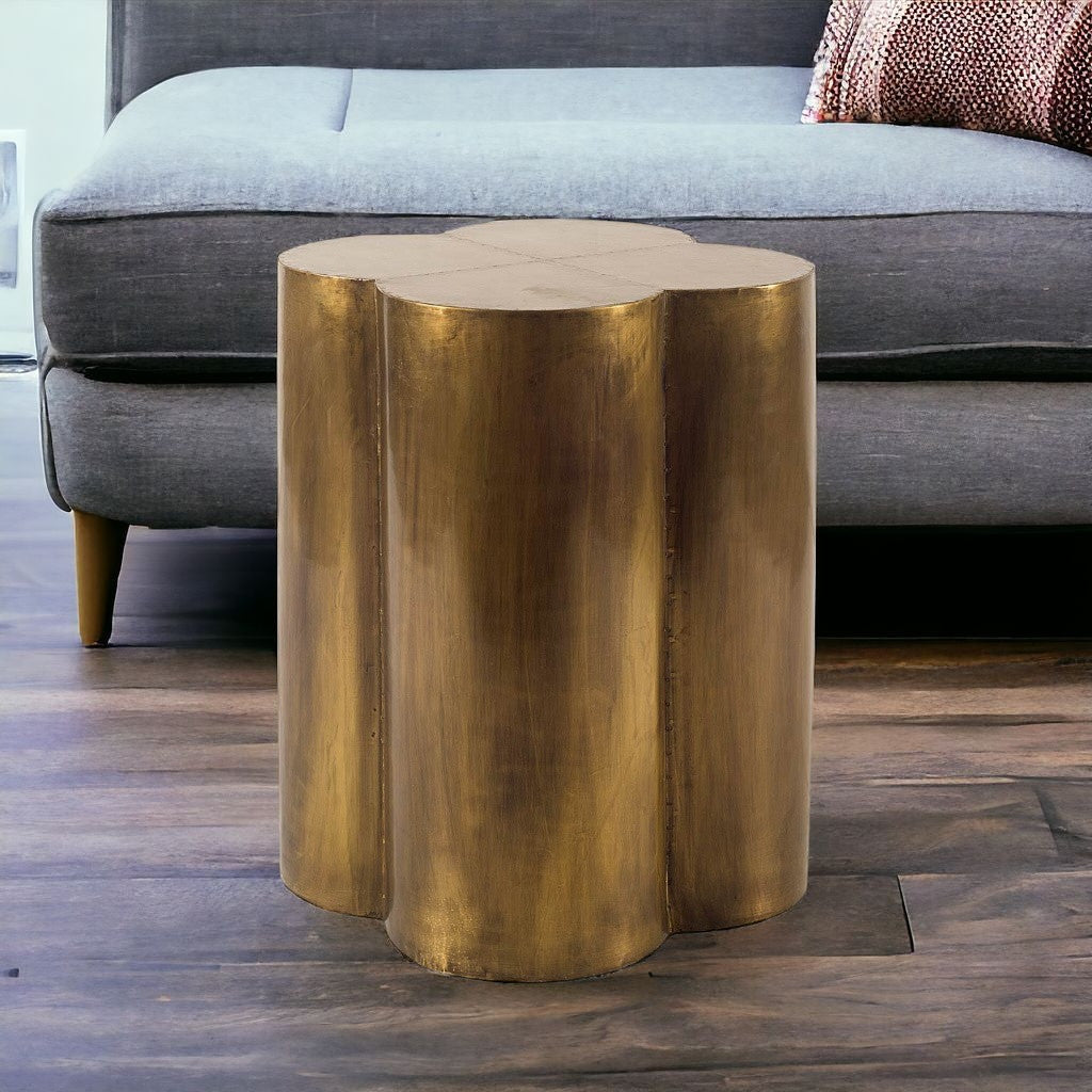 22" Brass And Antique Brass Brass End Table-1