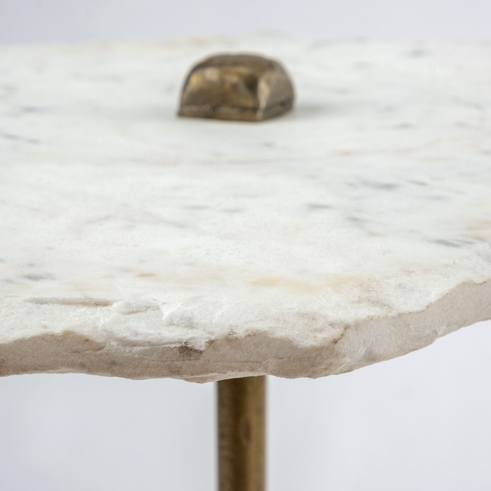 23" Gold And White Marble End Table-3