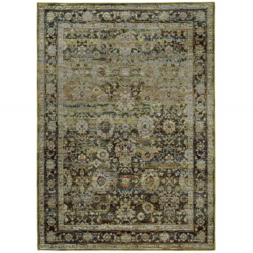 2' X 3' Green Power Loom Area Rug-1