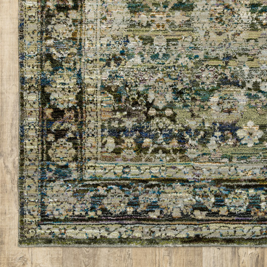 2' X 3' Green Power Loom Area Rug-5