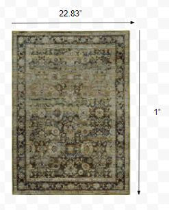 2' X 3' Green Power Loom Area Rug-7