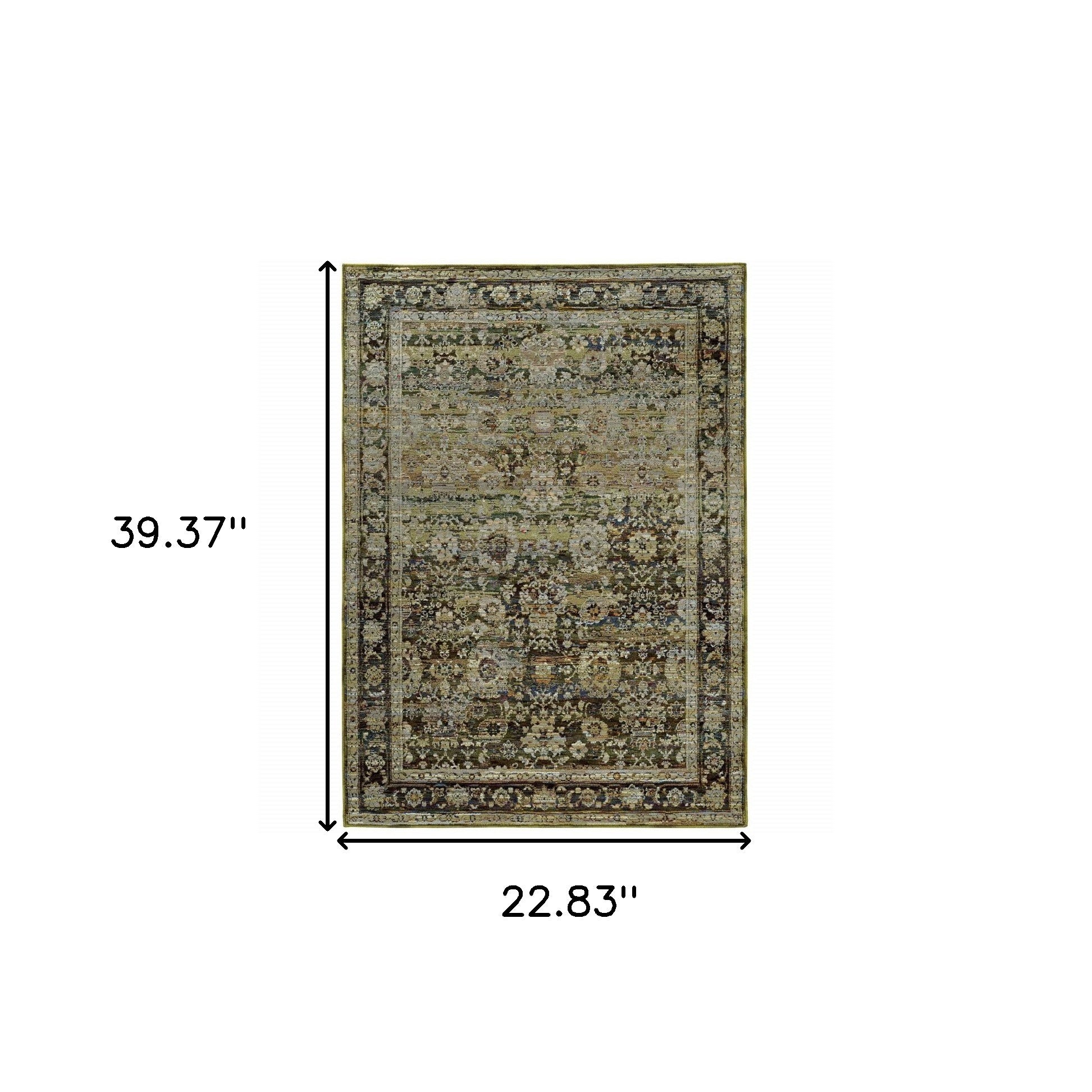 2' X 3' Green Power Loom Area Rug-2