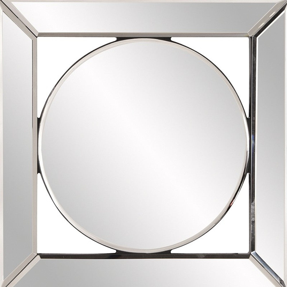 12" Round in Square Glass Framed Accent Mirror-7