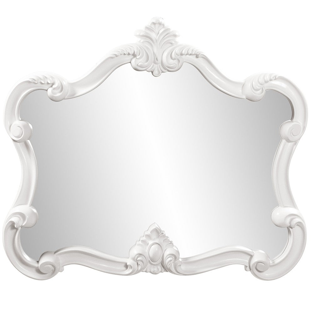 28" White Framed Accent Mirror-0