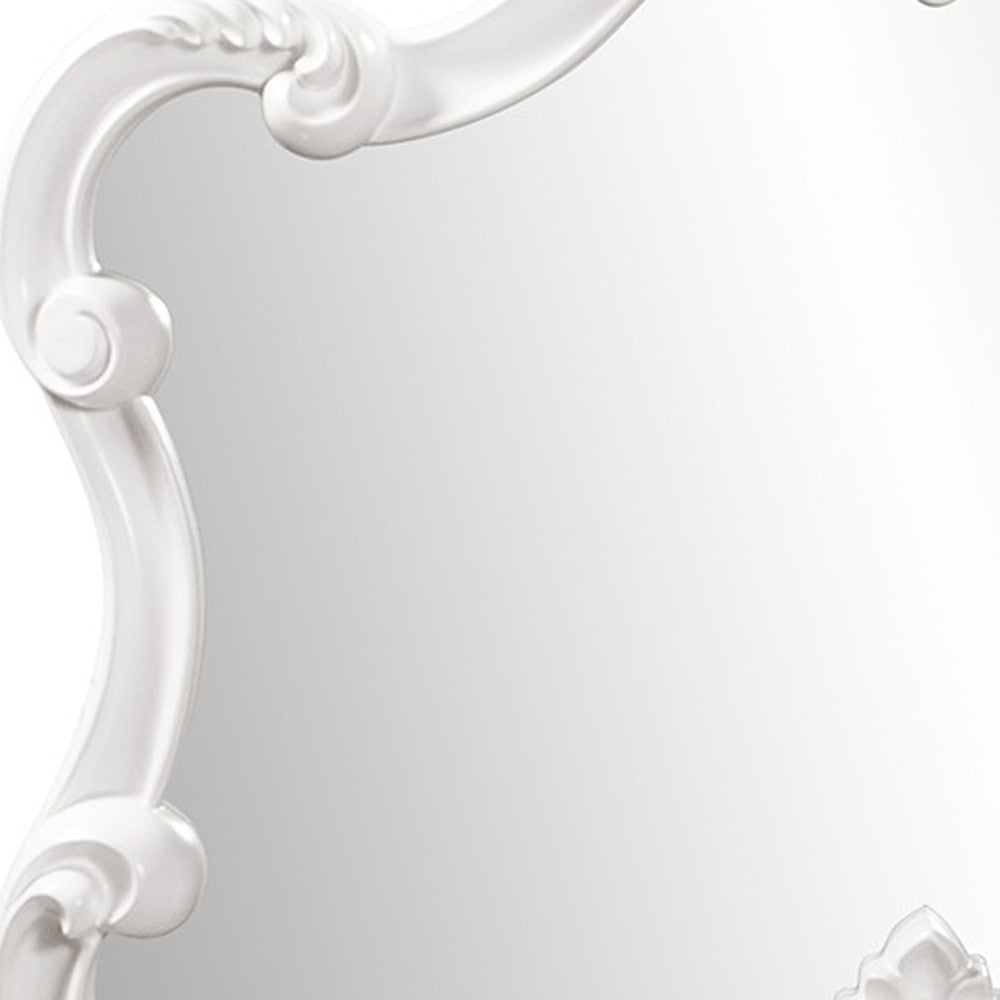 28" White Framed Accent Mirror-5