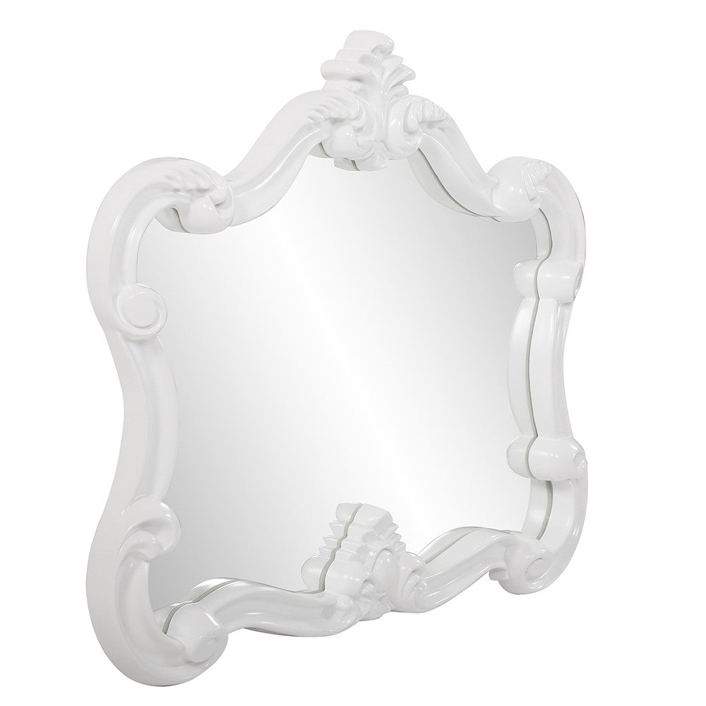 28" White Framed Accent Mirror-4