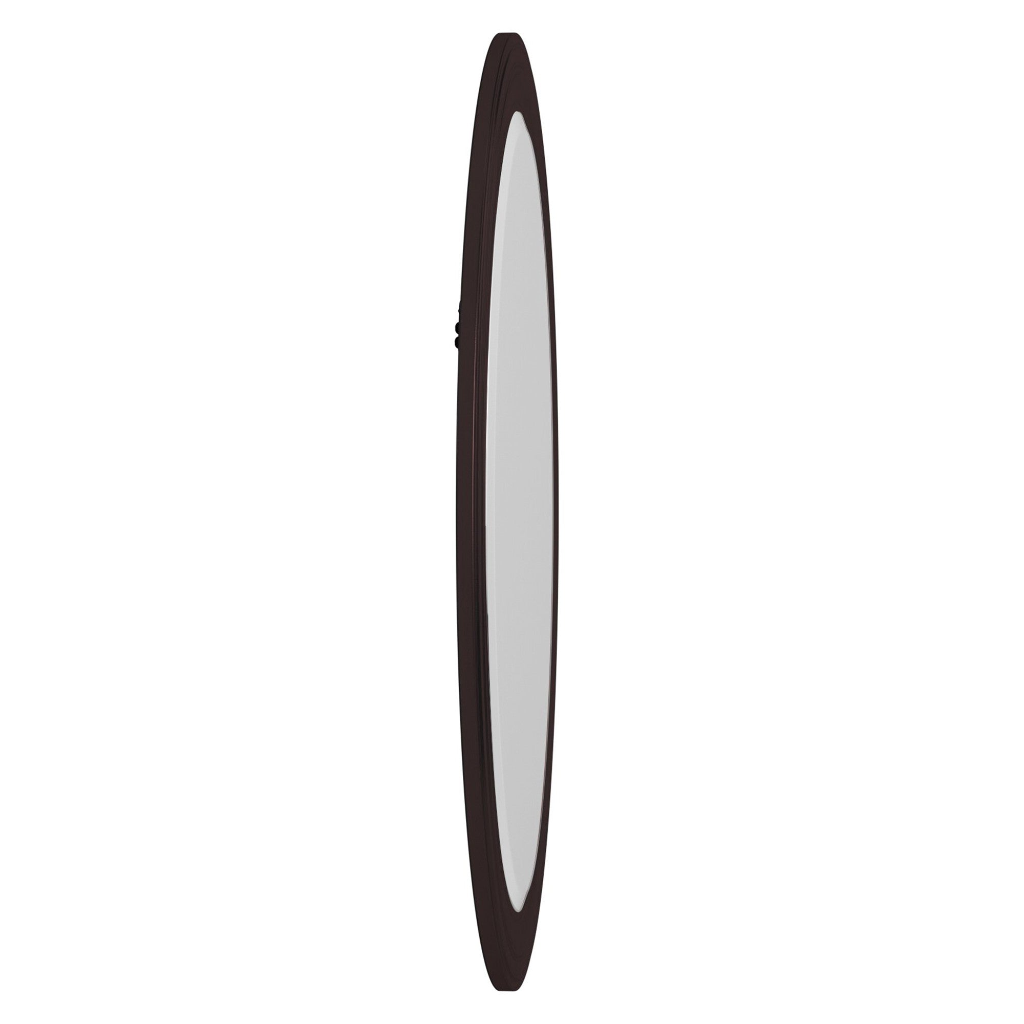 Oval Oil Rubbed Bronze Mirror With Wooden Grooves Frame-5