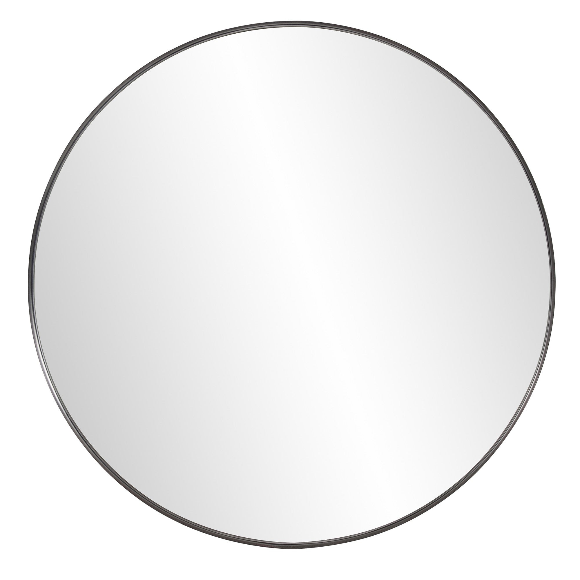 36" Black Round Framed Accent Mirror-0