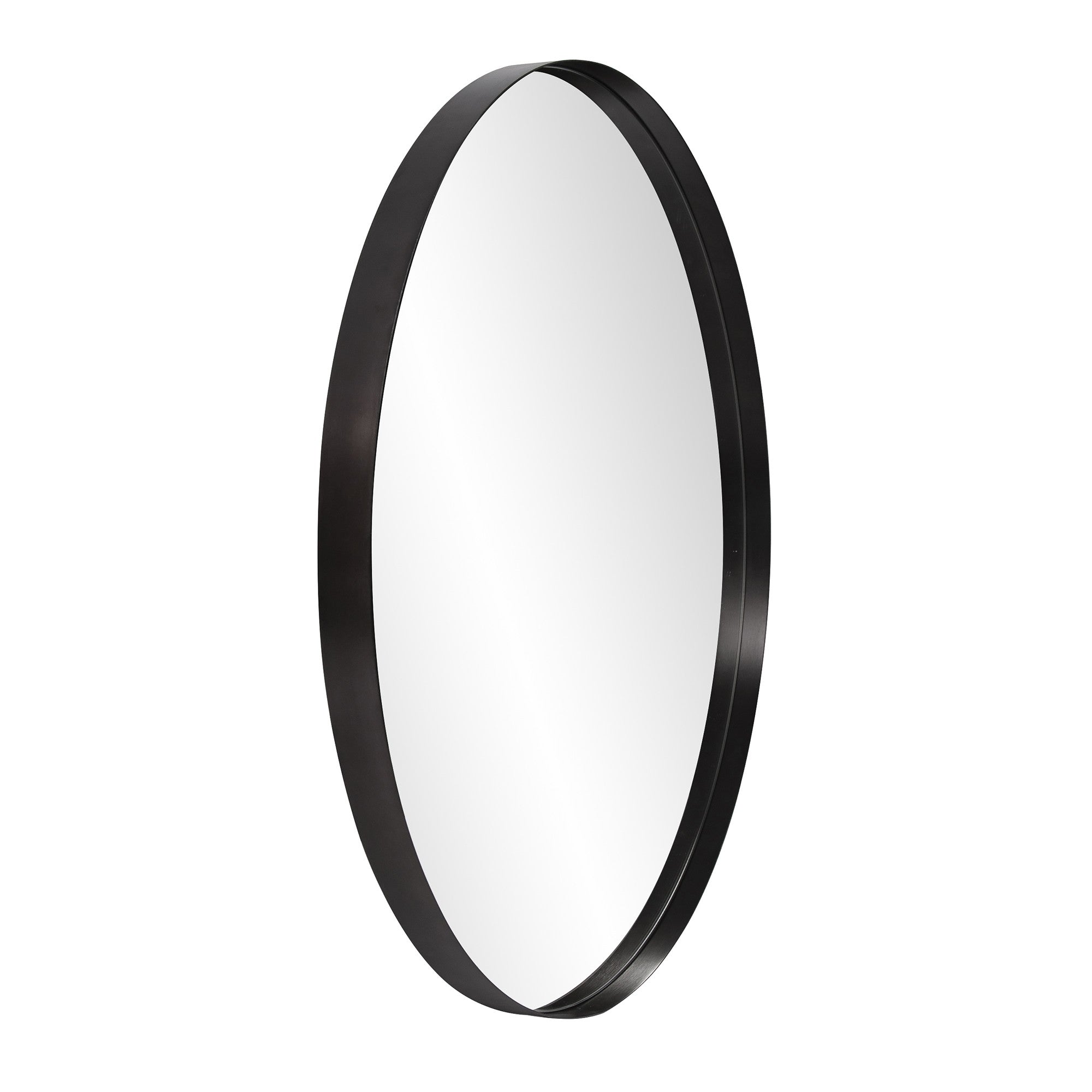 36" Black Round Framed Accent Mirror-3