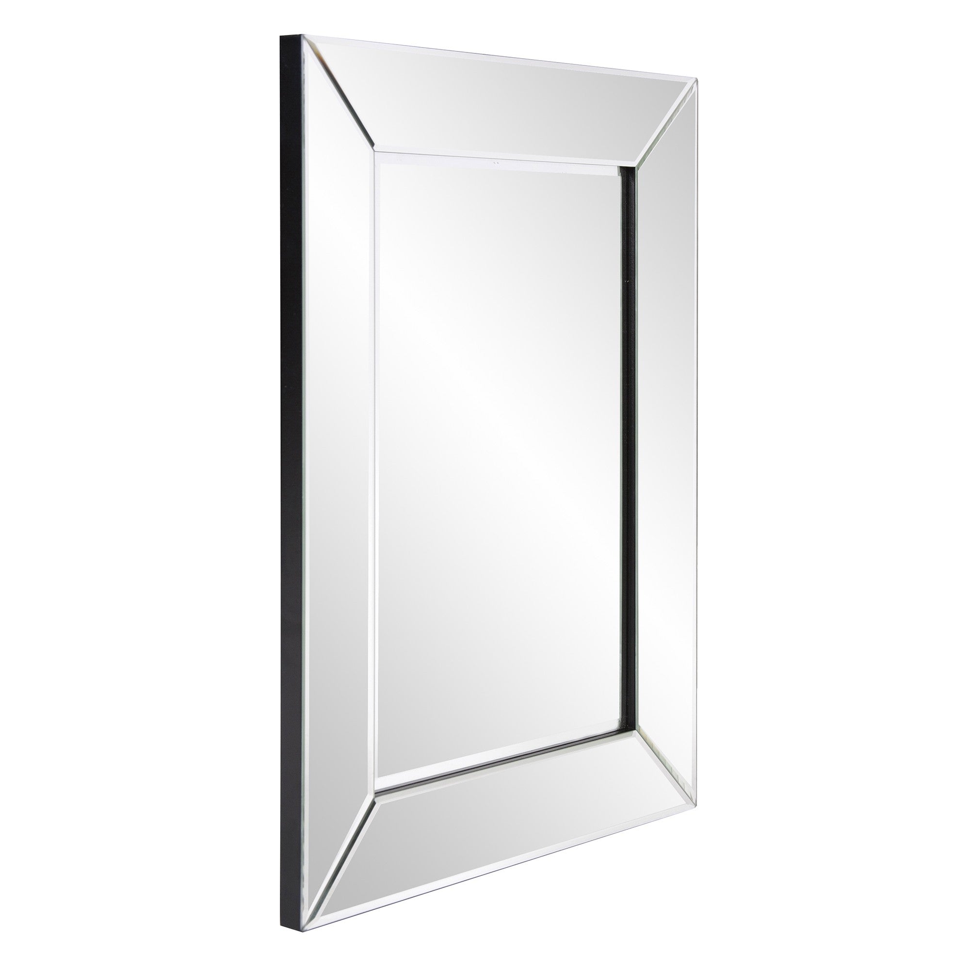 Rectangle Frame Mirror With Mirrored Finish And Beveled Edge-2