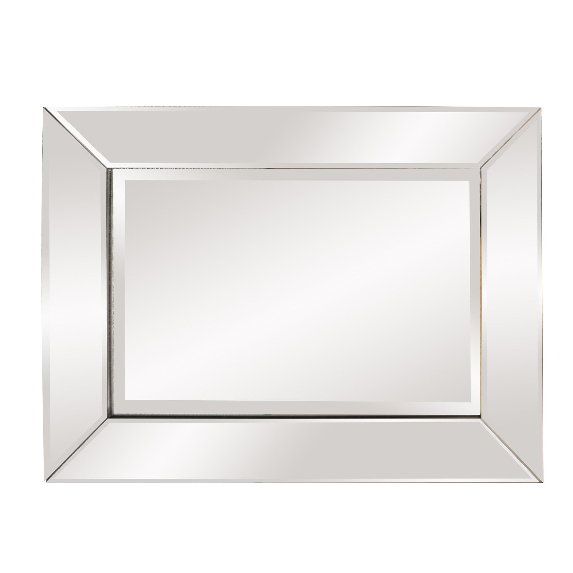 Rectangle Frame Mirror With Mirrored Finish And Beveled Edge-3