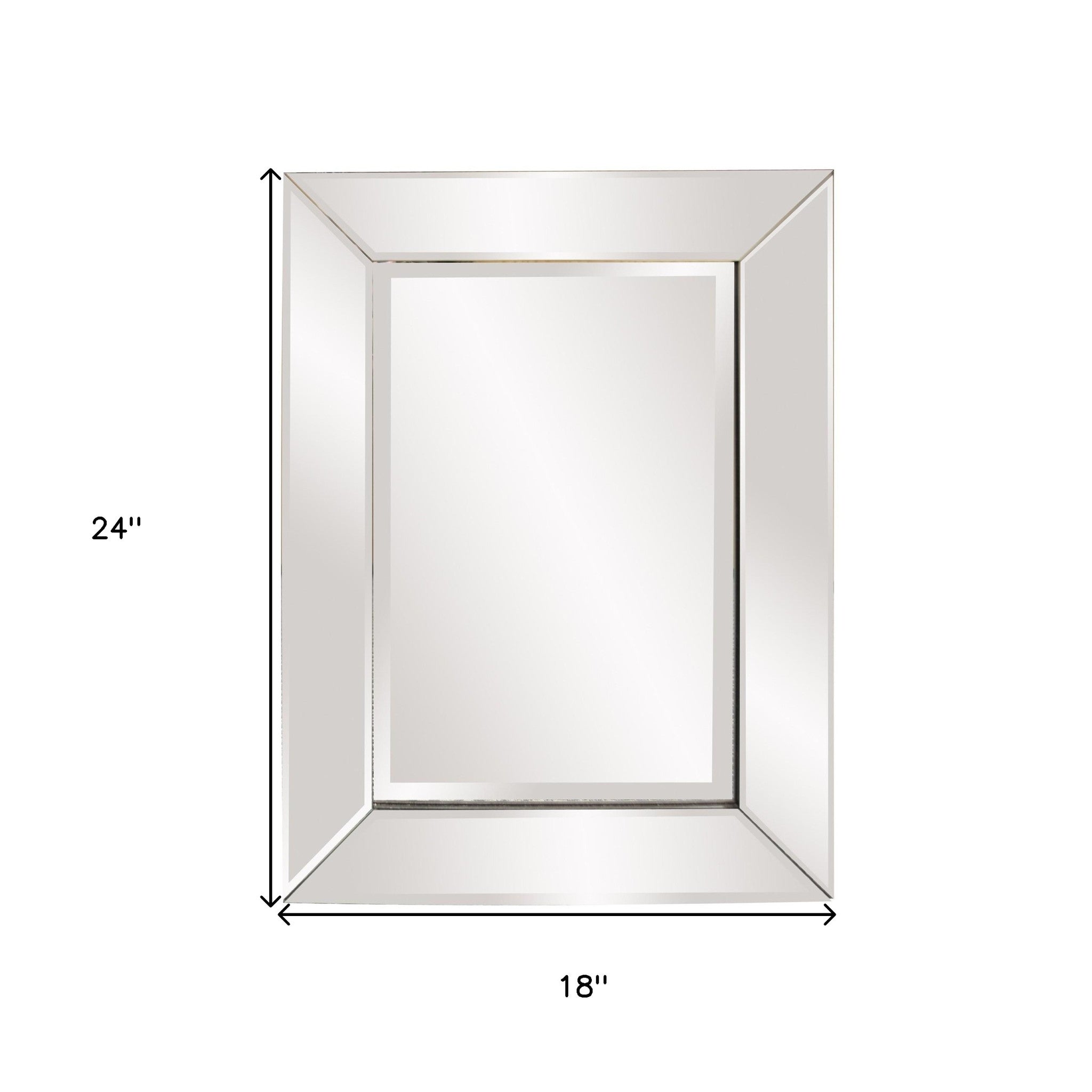 Rectangle Frame Mirror With Mirrored Finish And Beveled Edge-7