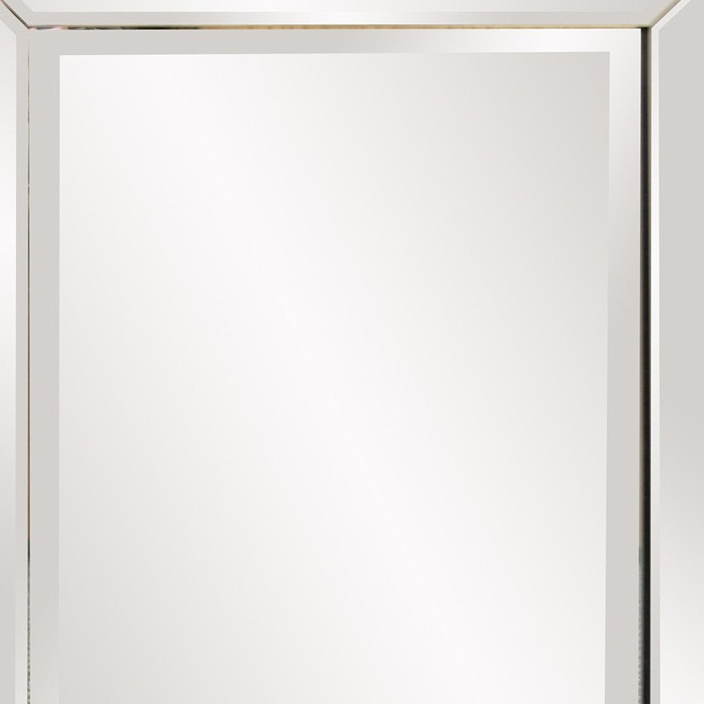 Rectangle Frame Mirror With Mirrored Finish And Beveled Edge-5